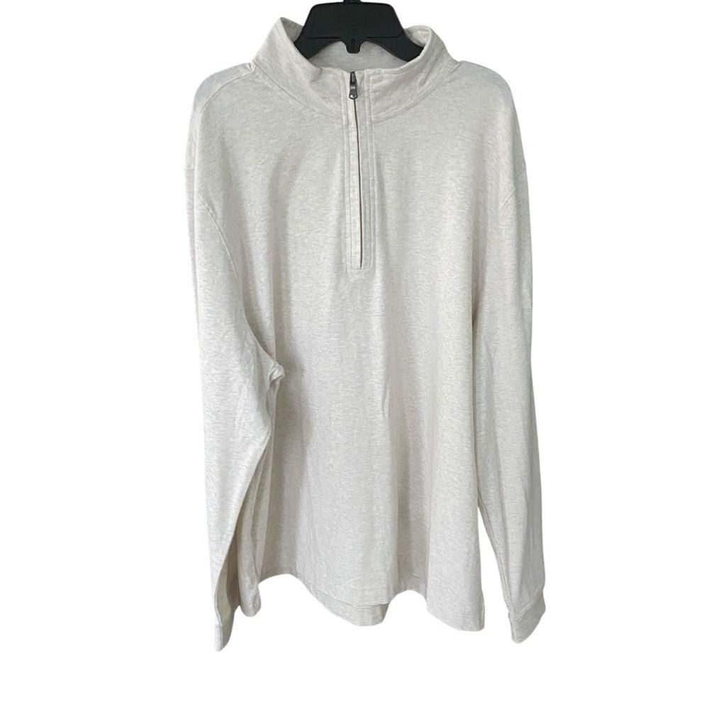 Saddlebred Men's Gray & White Quarter-Zip Pullover Sweater Size XL